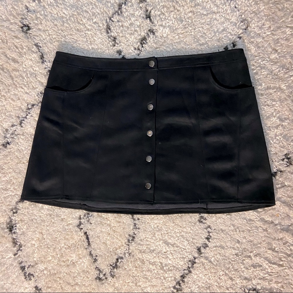 Express suede button down mini skirt
